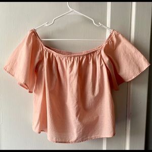 Express off the shoulder crop top, built in bra